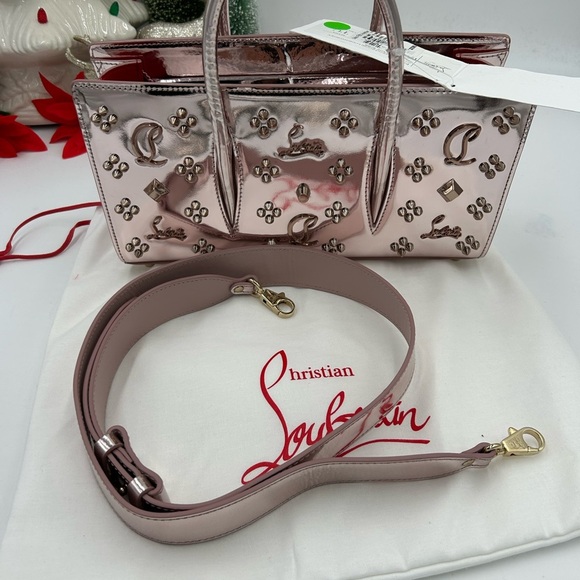 Christian Louboutin Paloma loubinthesky stud, metallic leather, baguette bag, - Picture 4 of 15